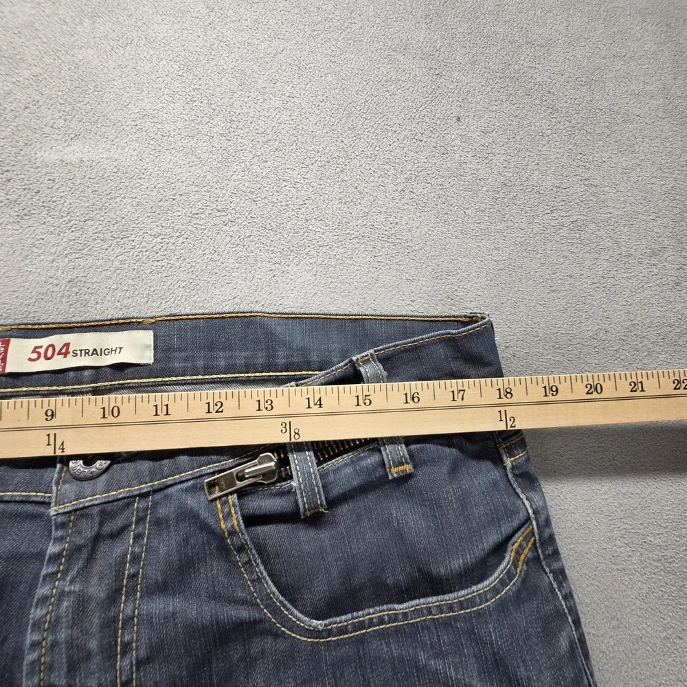 Vintage Levis 504 Jeans Mens Blue‎ Straight Engineered Altered Hem Fits 36x31